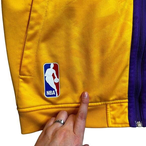 2013 Adidas Los Angeles Lakers Gold Pre Game Warm up Jacket Youth Teen XL Kobe - Picture 9 of 11